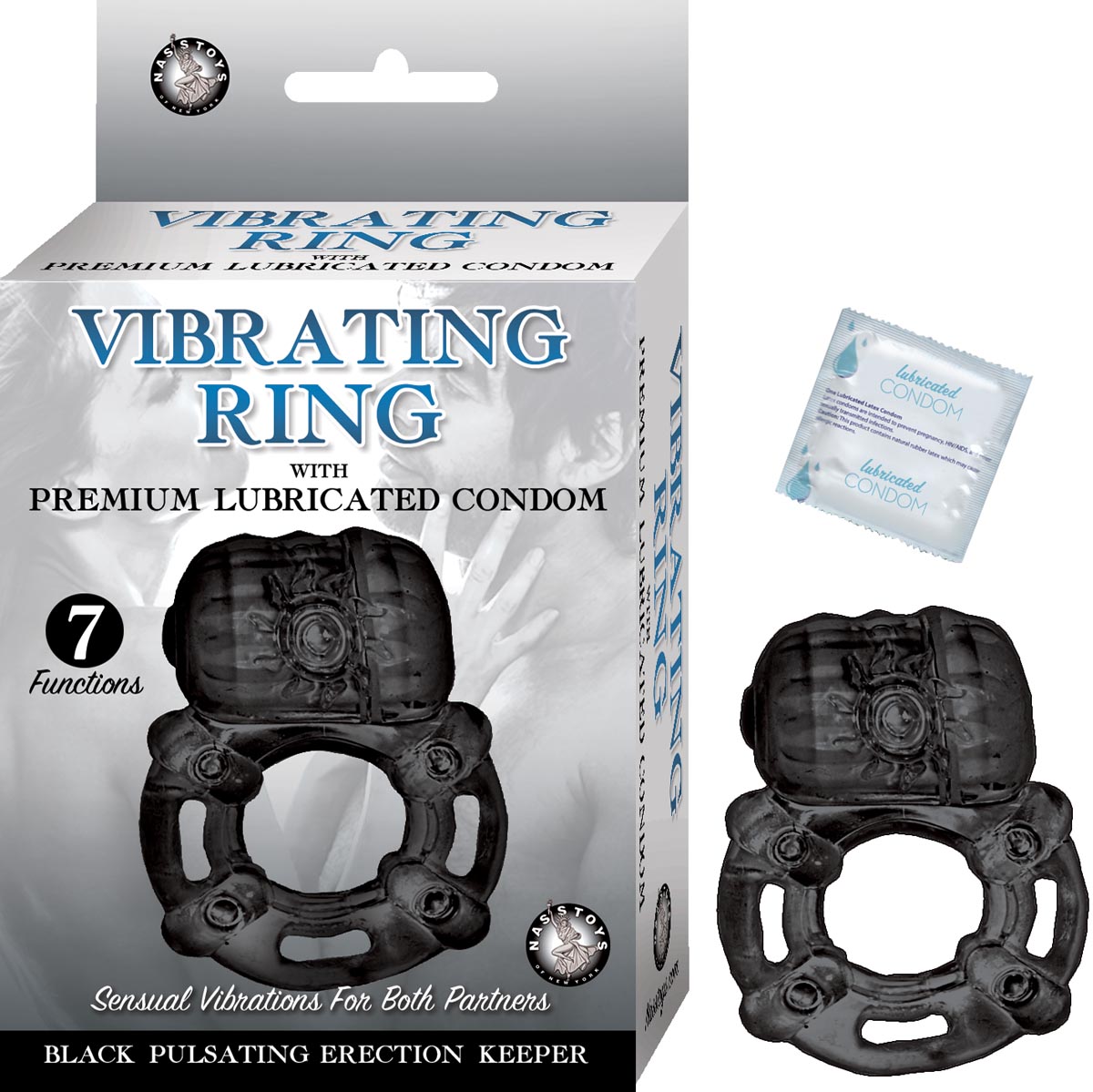 Vibrating Ring Black Pulsating Erection Keeper Black 2767 Nasstoys